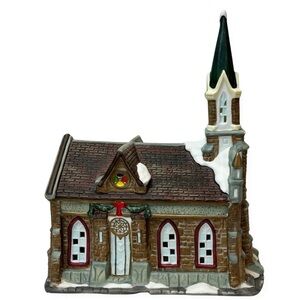 Vintage Porcelain Hand Painted Christmas Village Church
